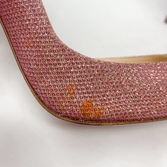 Christian Louboutin Iriza 100 Glitter Tisse Pink Heels EU 40 US 10 - Picture 12 of 15